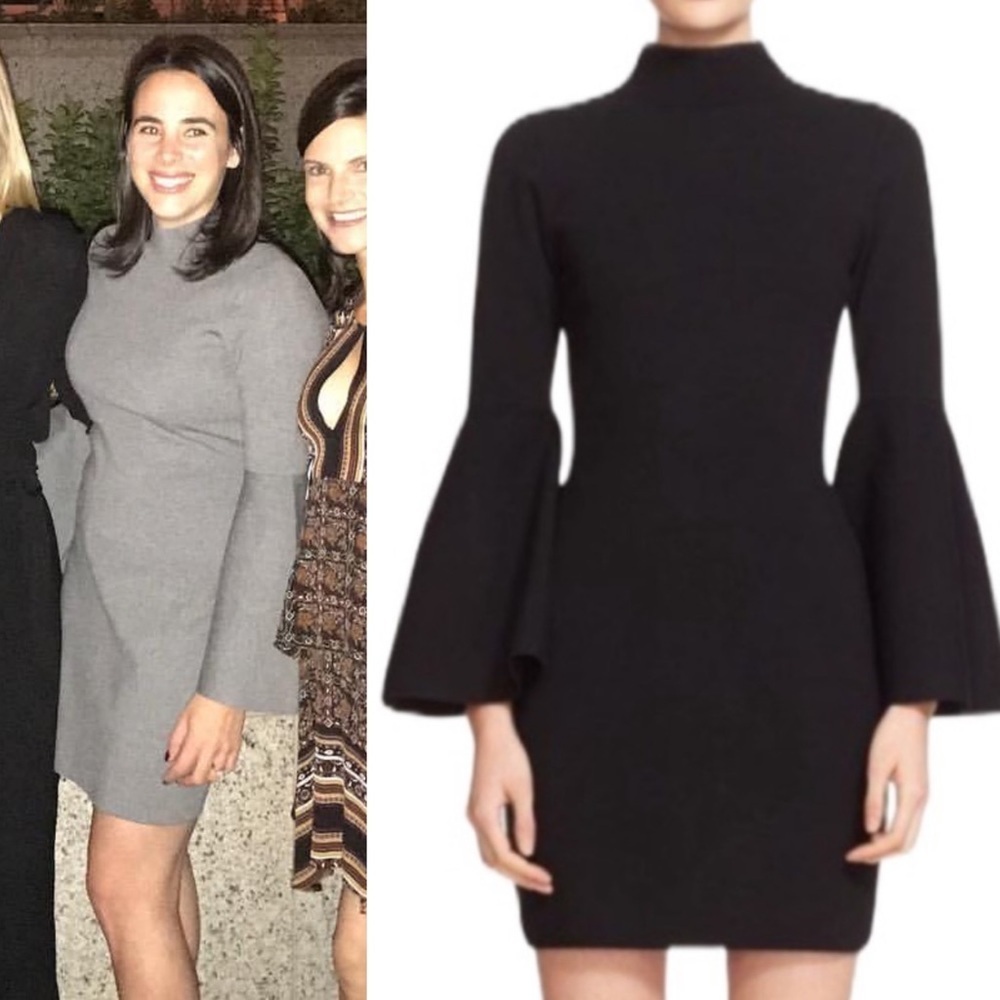 MILLY belle sleeve gray dress